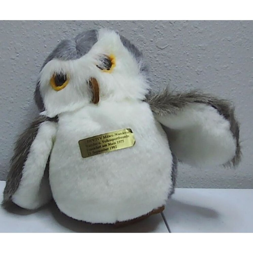 Vtg 1992 German Volksmarch (people's march) participation souvenir Plush Owl 7"